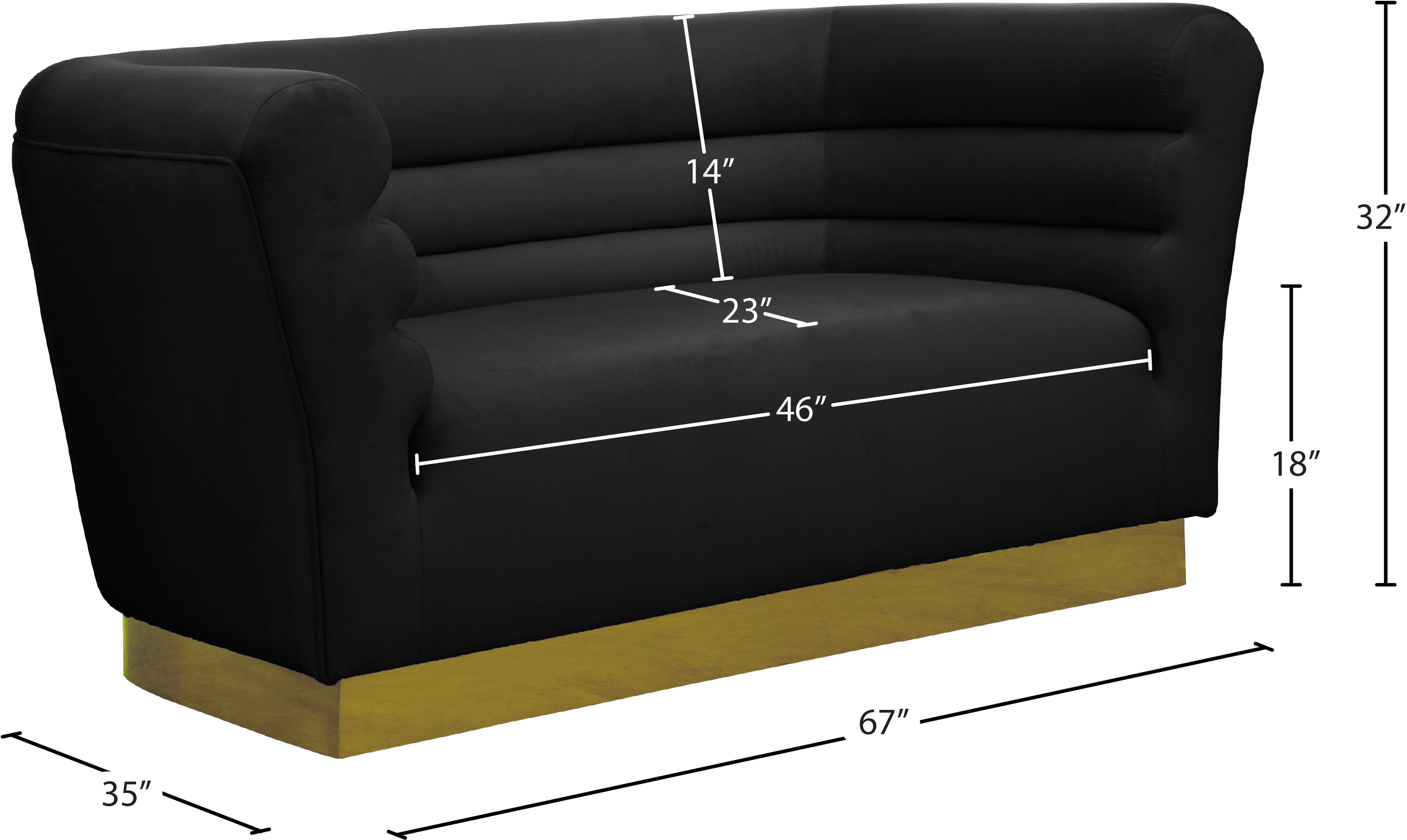 Bellini Velvet Loveseat - Modern Small Sofa for Living Room, Apartment & Office | Soft Upholstered 2-Seater Couch with Sturdy Wooden Legs | Perfect for Cozy Spaces, Small Homes & Reading Nooks