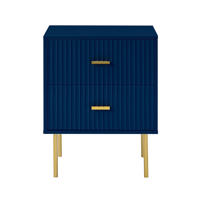 Modern Nightstand with Two Drawers - Nahuel Bedside Table with Optional Styles for Bedroom, Living Room & Guest Room - Sturdy Wooden End Table with Storage for Home Decor