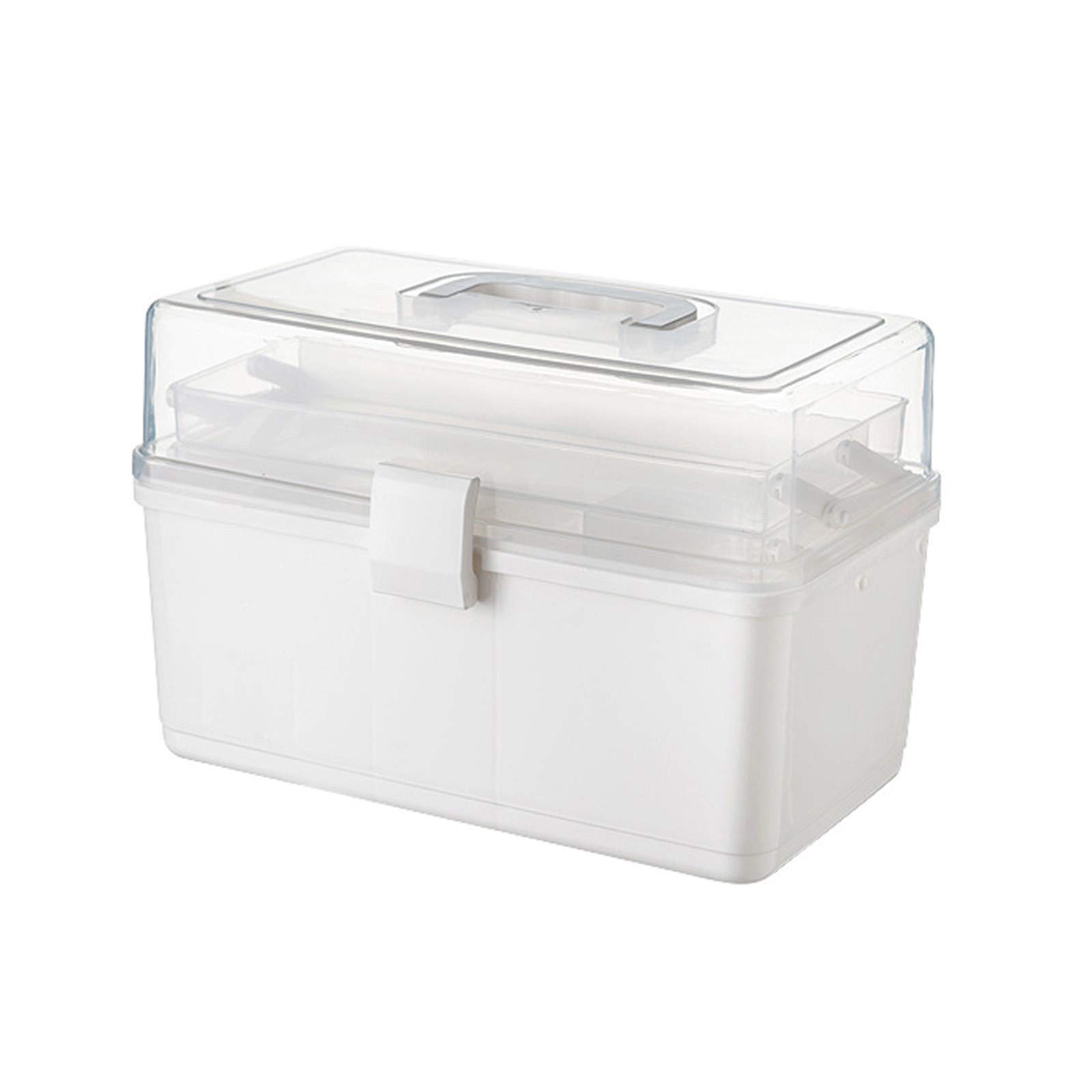 3-Tier Transparent Plastic First Aid Kit - Portable Medicine Storage Box for Home, Travel & Emergency Use