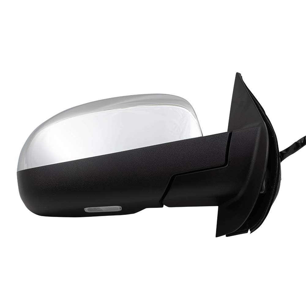 Replacement Passenger Side Power Heated Door Mirror with Chrome Cap for 2009-2013 Chevy Silverado Pickup Truck - Perfect for Winter Driving & Enhanced Visibility (Part #20756974)