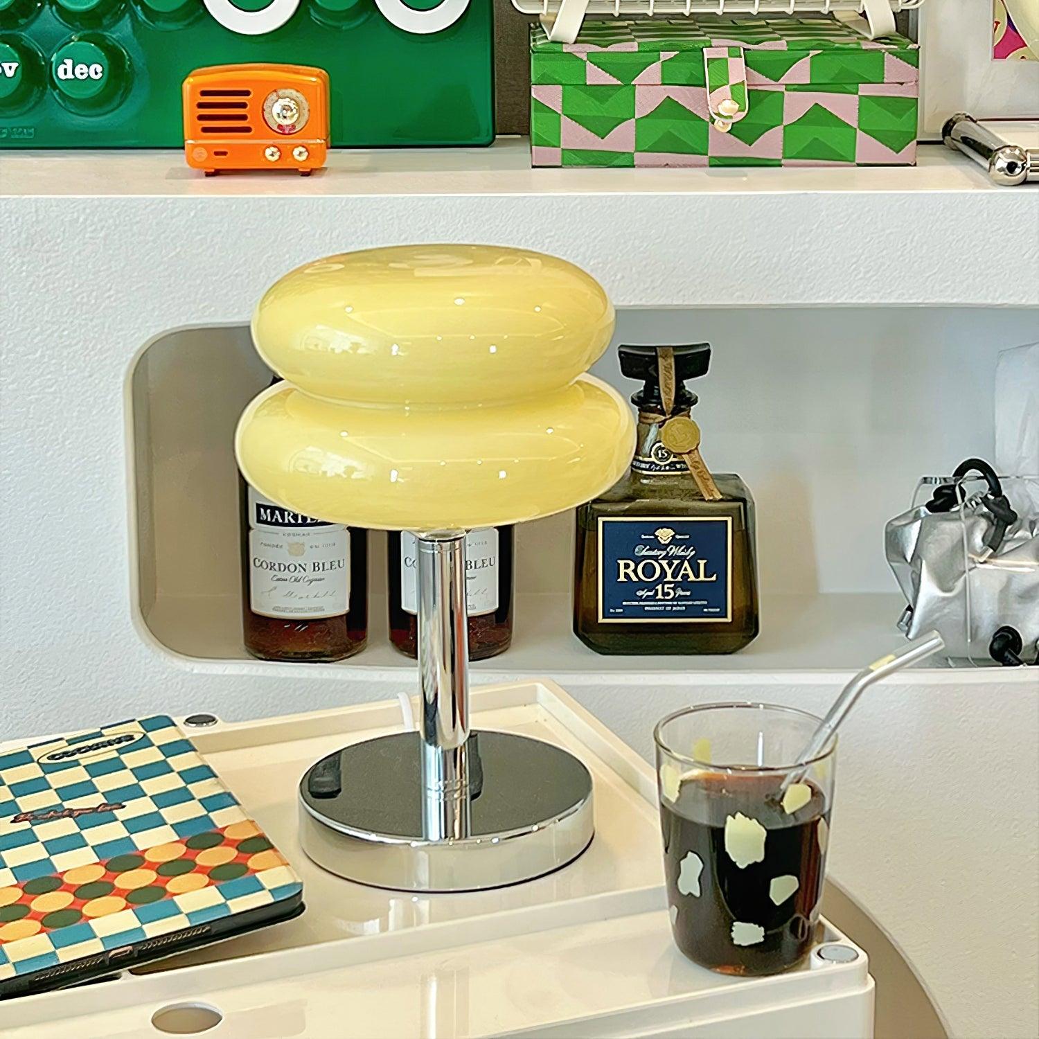Saturn Glide Modern Glass Table Lamp - Elegant Bedside & Living Room Lighting for Home & Office Decor