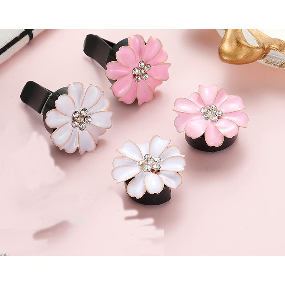 **Daisy Air Vent Clips - Cute Flower Car Air Fresheners & Vent Diffusers for Women - Glam Car Interior Decor & Accessories - White - Perfect for Freshening Your Car, Office, or Home**