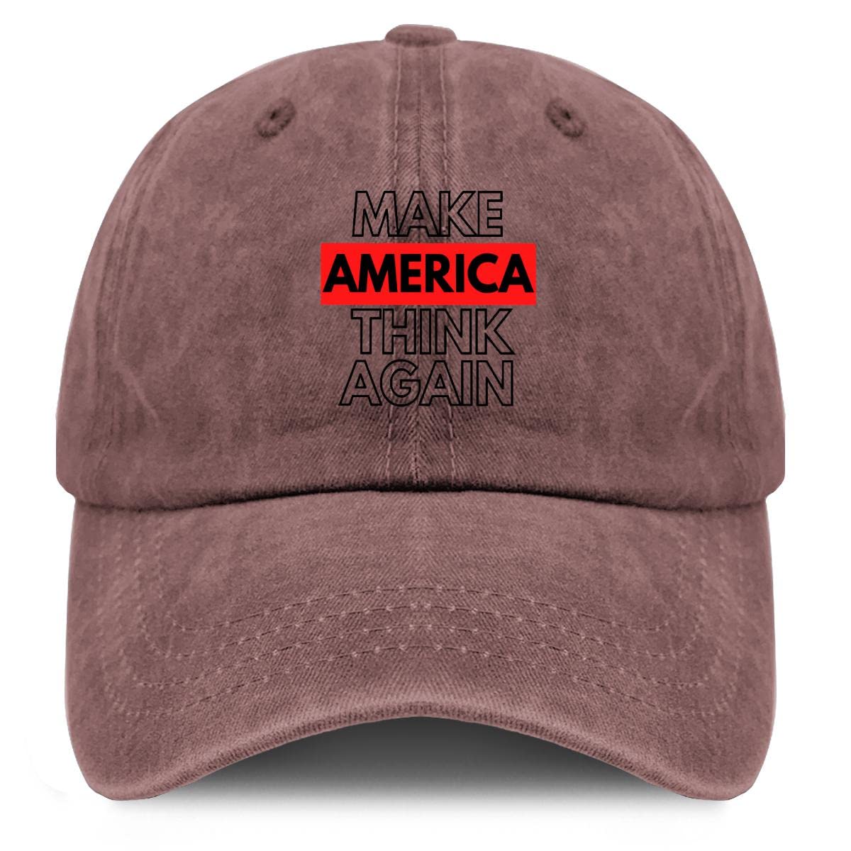 SAOK Women's Low Profile Baseball Cap - Fitted Dad Hat for Golf & Outdoor Activities - Cotton Make America Think Again Hat - Perfect for Casual Wear, Sports & Daily Fashion
