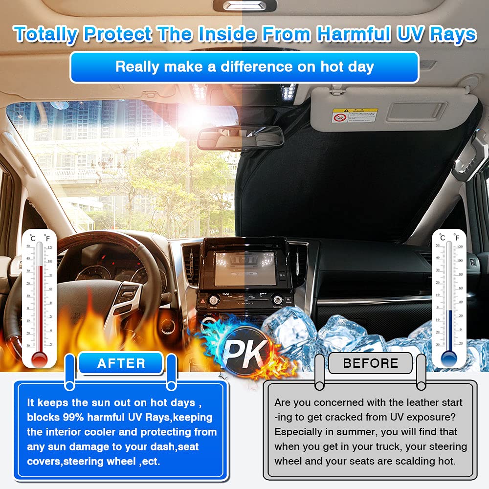 Custom Fit 2016-2022 Honda HR-V Windshield Sun Shade - Foldable Reflective Polyester Sun Visor Cover for Heat & UV Protection | Car Accessories for Summer & Parking