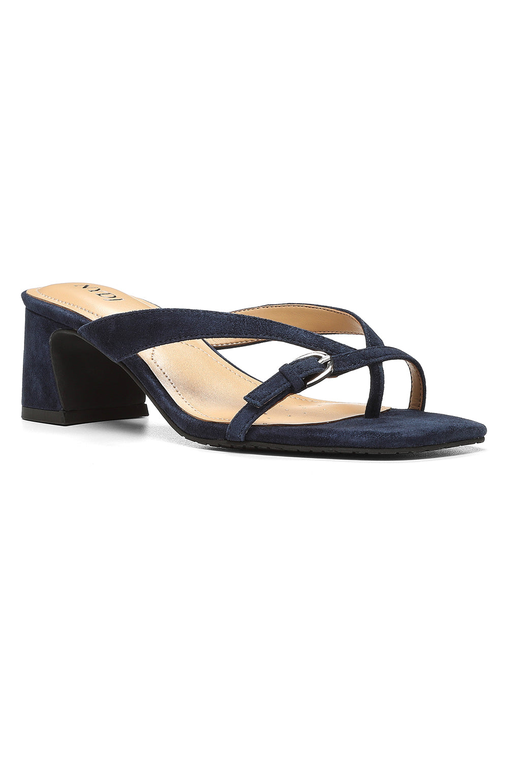 Stylish Glam Block Heel Sandals for Women - Wide Width Comfort - Navy Blue | Perfect for Weddings, Parties & Summer Outfits