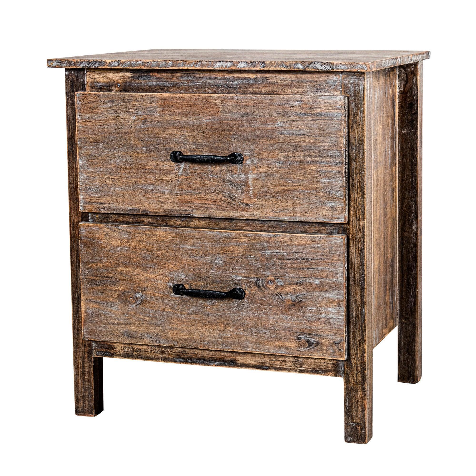 Rustic Farmhouse Solid Wood Nightstand - Bedroom Side Table with Storage Drawer | Perfect for Bedroom, Living Room, Guest Room & Nursery Decor
