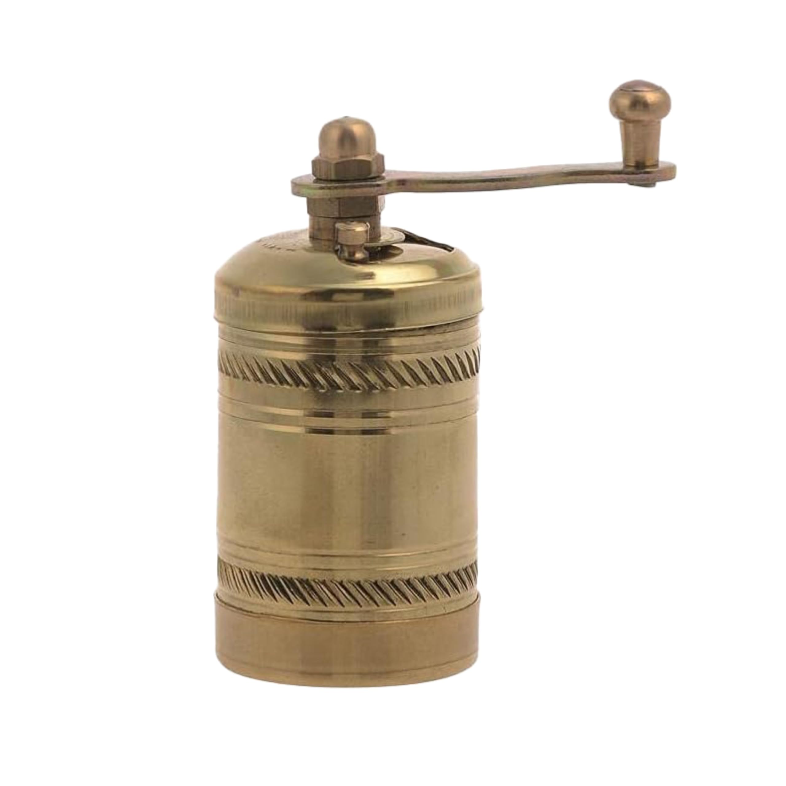 Premium Brass Manual Coffee Grinder - Hand Mill for Turkish, Greek & Arabic Coffee Beans, Spices, Pepper & Salt | Perfect for Home, Camping & Travel Brewing