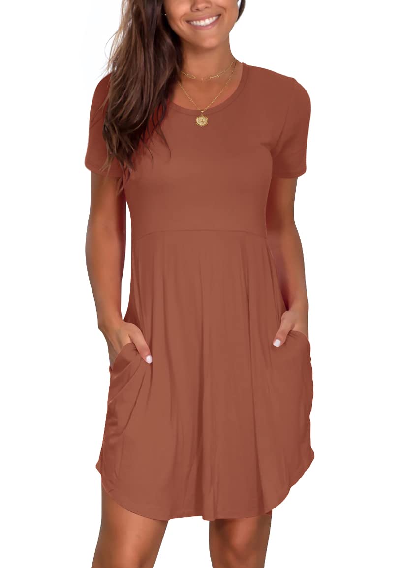 Nova In Sky Women's Casual Summer Dress - Short Sleeve Flowy Dress with Pockets | Perfect for Beach, Vacation & Everyday Wear