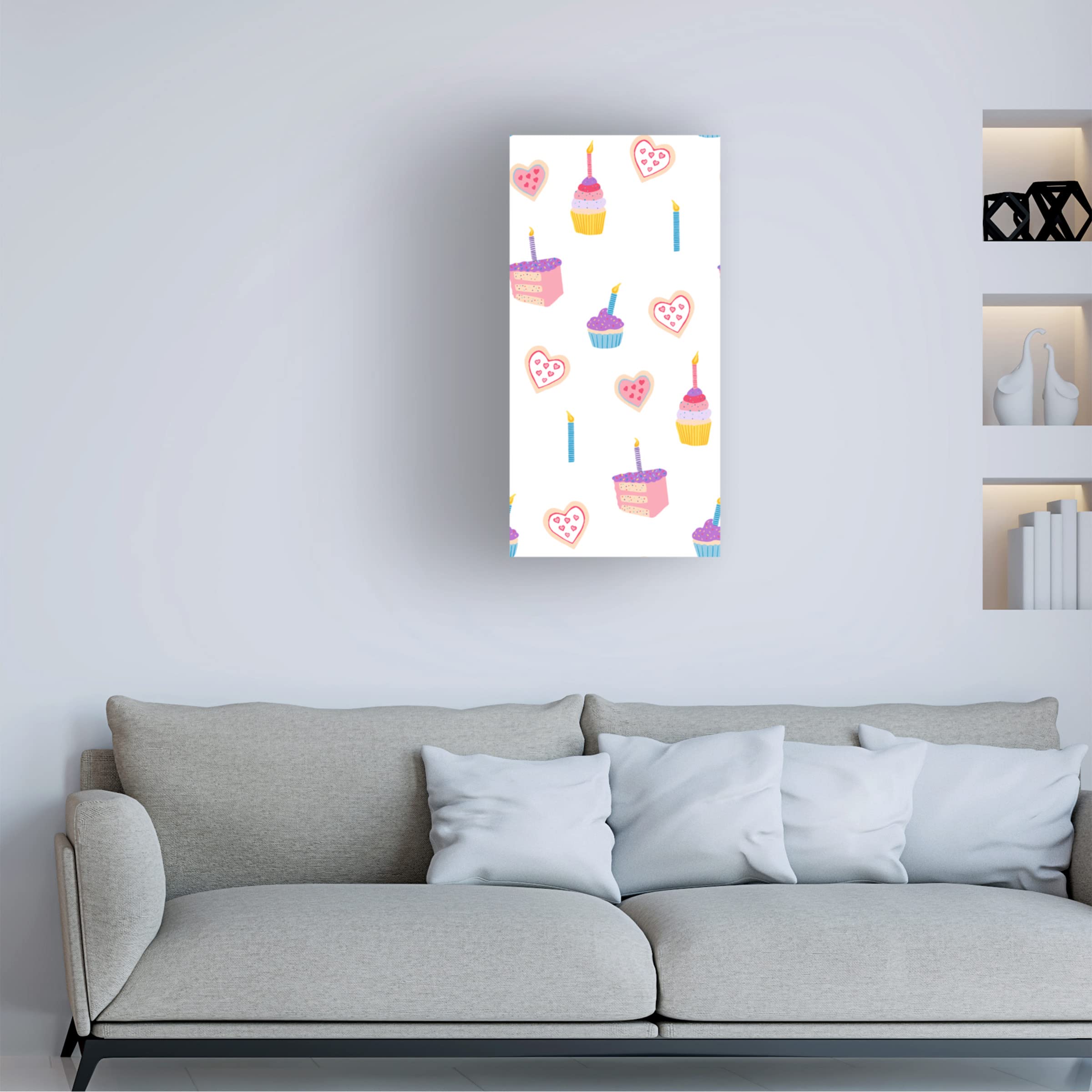 Trademark Fine Art 'Birthday Dessert 14' Canvas Wall Art Print by Fiorella - Modern Home Decor for Living Room, Bedroom & Office