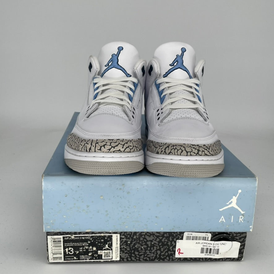 AIR JORDAN 3 UNC Men's Basketball Shoes Size 13 - Authentic Retro Sneakers CT8532-104 for Casual Wear & Sports Performance