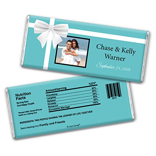 Personalized Wedding Candy Bars - 36 Pack Custom Photo Favors for Bridal Showers, Bachelorette Parties & Anniversary Gifts - Sweet Thank You Favors for Guests