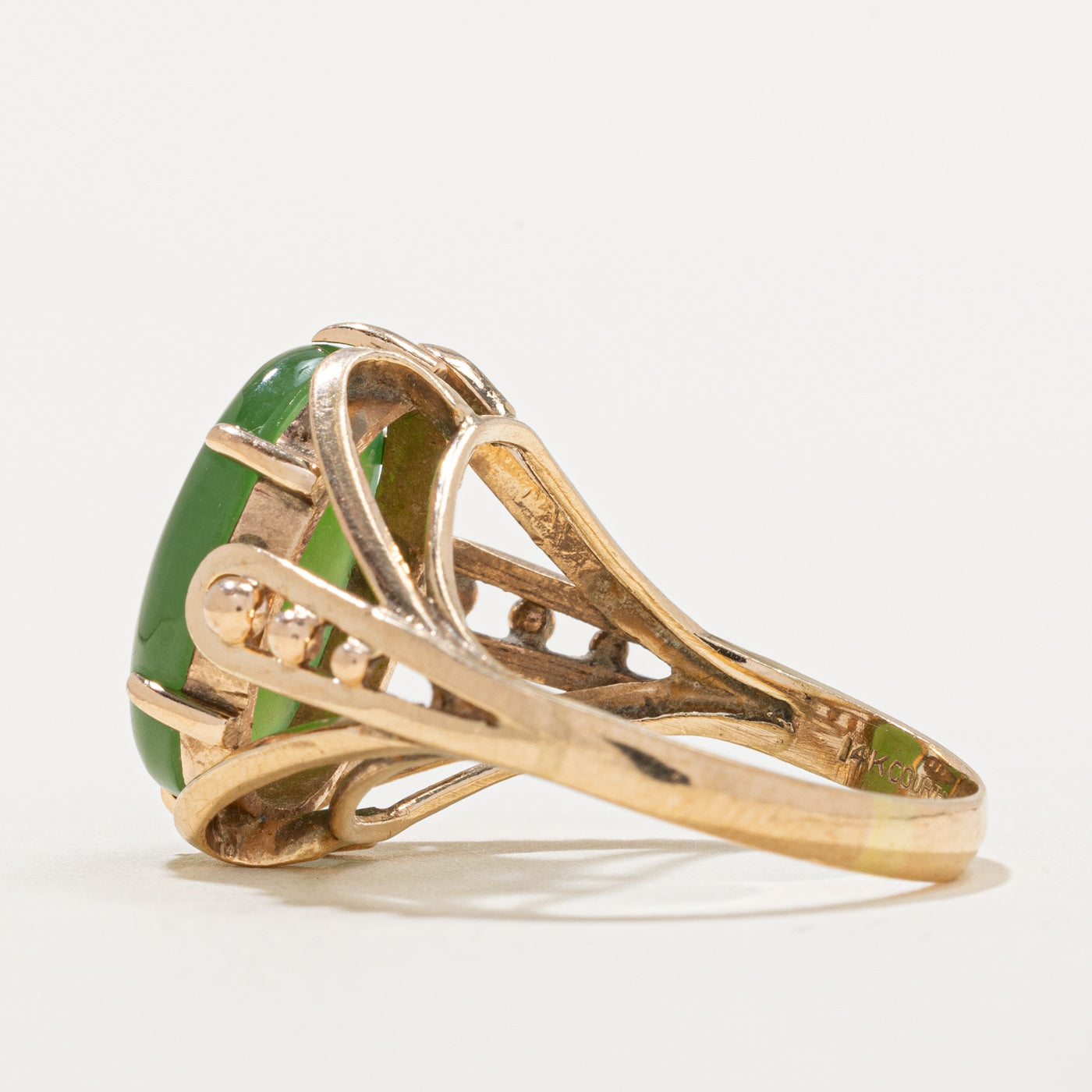 Exquisite Nephrite Jade Openwork Cocktail Ring - 7.00 Carat Natural Jadeite - Size 9.25 - Elegant Statement Jewelry for Women - Perfect for Evening Parties, Weddings & Special Occasions