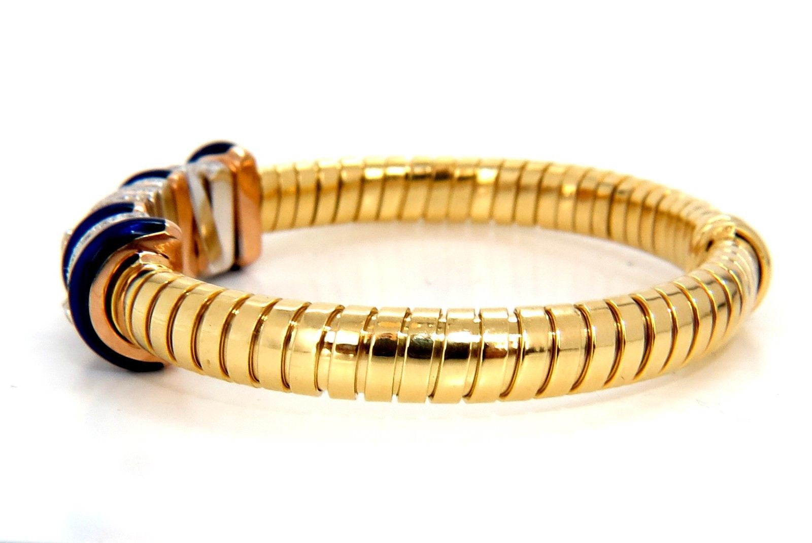 1.50CT Diamond Ladies Accordion Bangle Bracelet with Floating Rings - 18K Gold Elegant Jewelry for Women, Perfect for Parties, Weddings & Special Occasions
