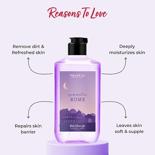 Romantic Rome Body Wash - 8.5 fl oz | Vegan & Paraben Free Shower Gel for Sensitive Skin | Perfect for Relaxing Baths & Spa Nights
