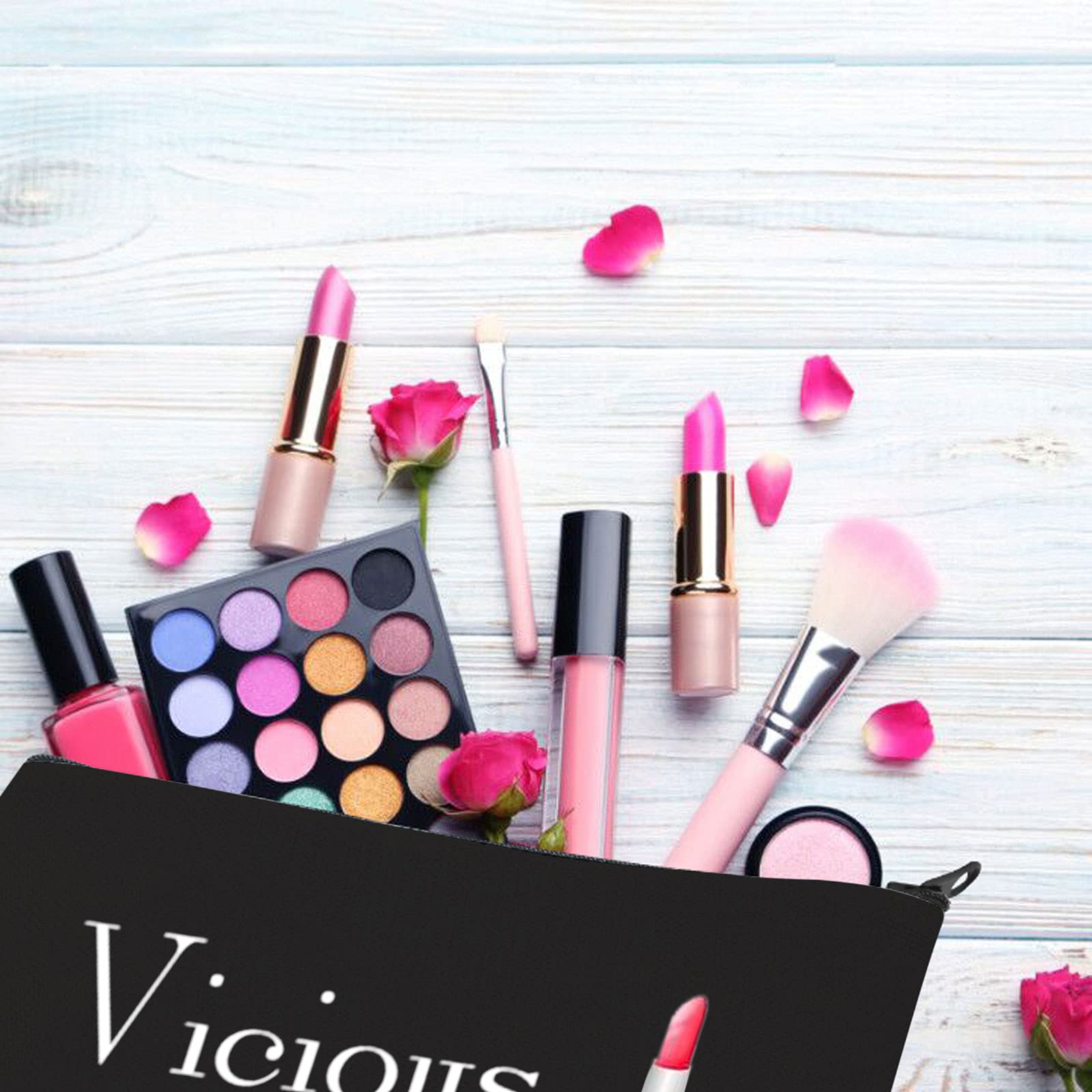 BDPWSS Vicious Trollop Bride Wedding Cosmetic Bag - Makeup Pouch for Bridal Shower, Bachelorette Party & BFF Gifts - Perfect for Bride-to-Be, Bridesmaids & Wedding Travel Essentials (Vicious Trollop Blue)