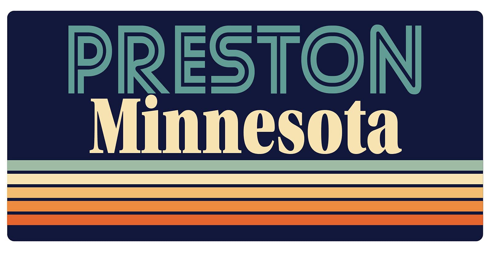 Preston Minnesota 5 x 2.5-Inch Retro Fridge Magnet - Vintage Souvenir & Decorative Kitchen Accessory for Refrigerators, Lockers & Metal Surfaces
