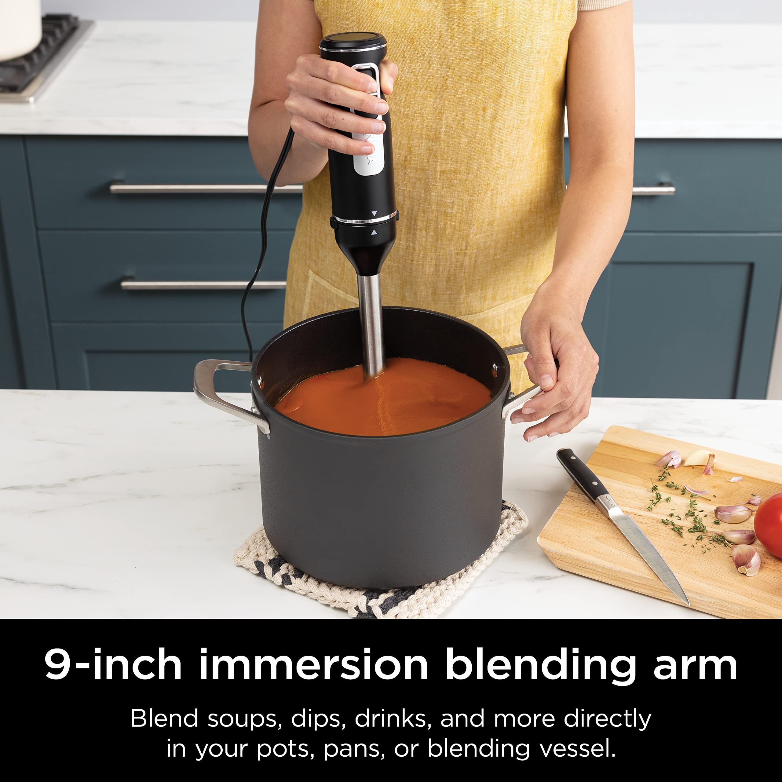 Ninja CI100C Foodi Power Mixer System - 1000W Immersion Blender & Hand Mixer Combo for Smoothies, Soups, Baking - Powerful Kitchen Mixing Tool (Black) - Perfect for Home Cooking, Meal Prep & Professional Chefs