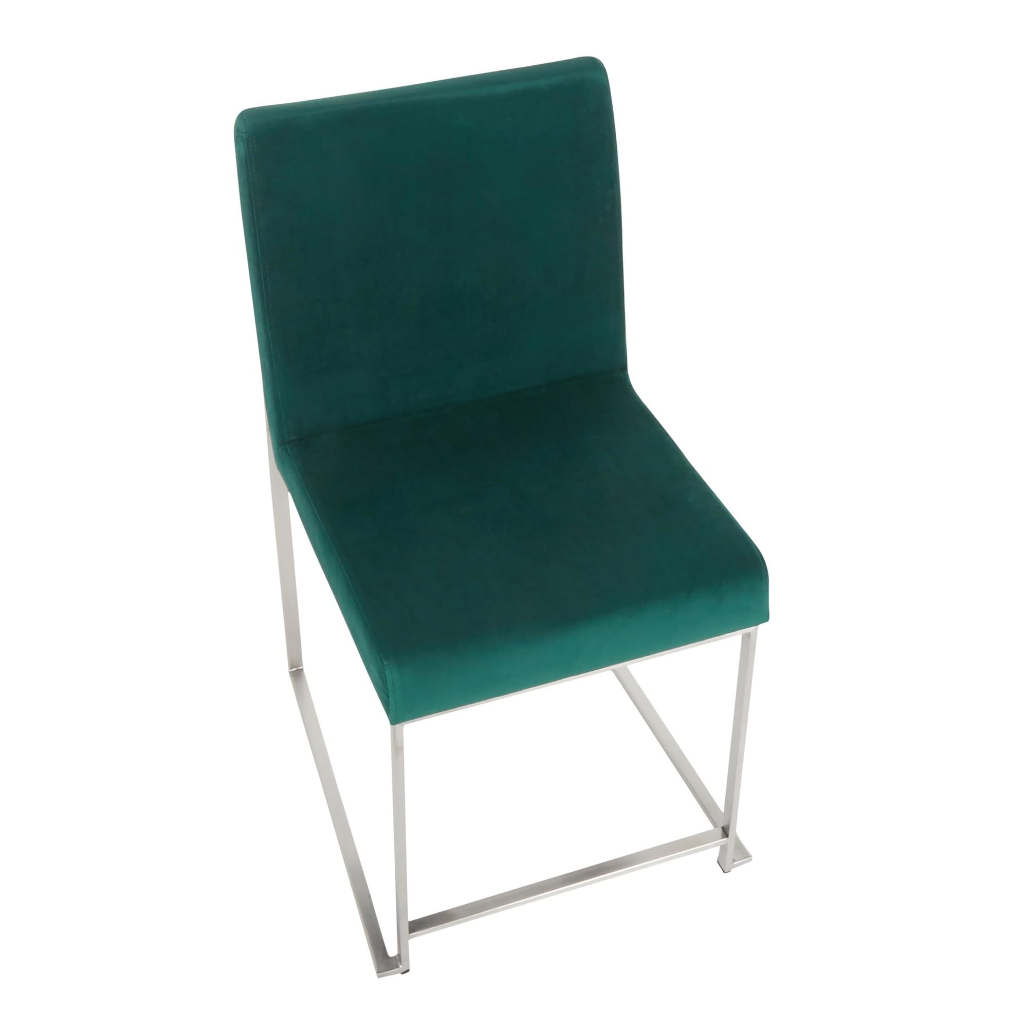 LumiSource High Back Fuji Dining Chair - Modern Upholstered Kitchen & Dining Room Chairs Set of 2 - Comfortable Seating for Family Meals, Dinner Parties & Restaurant Style Decor