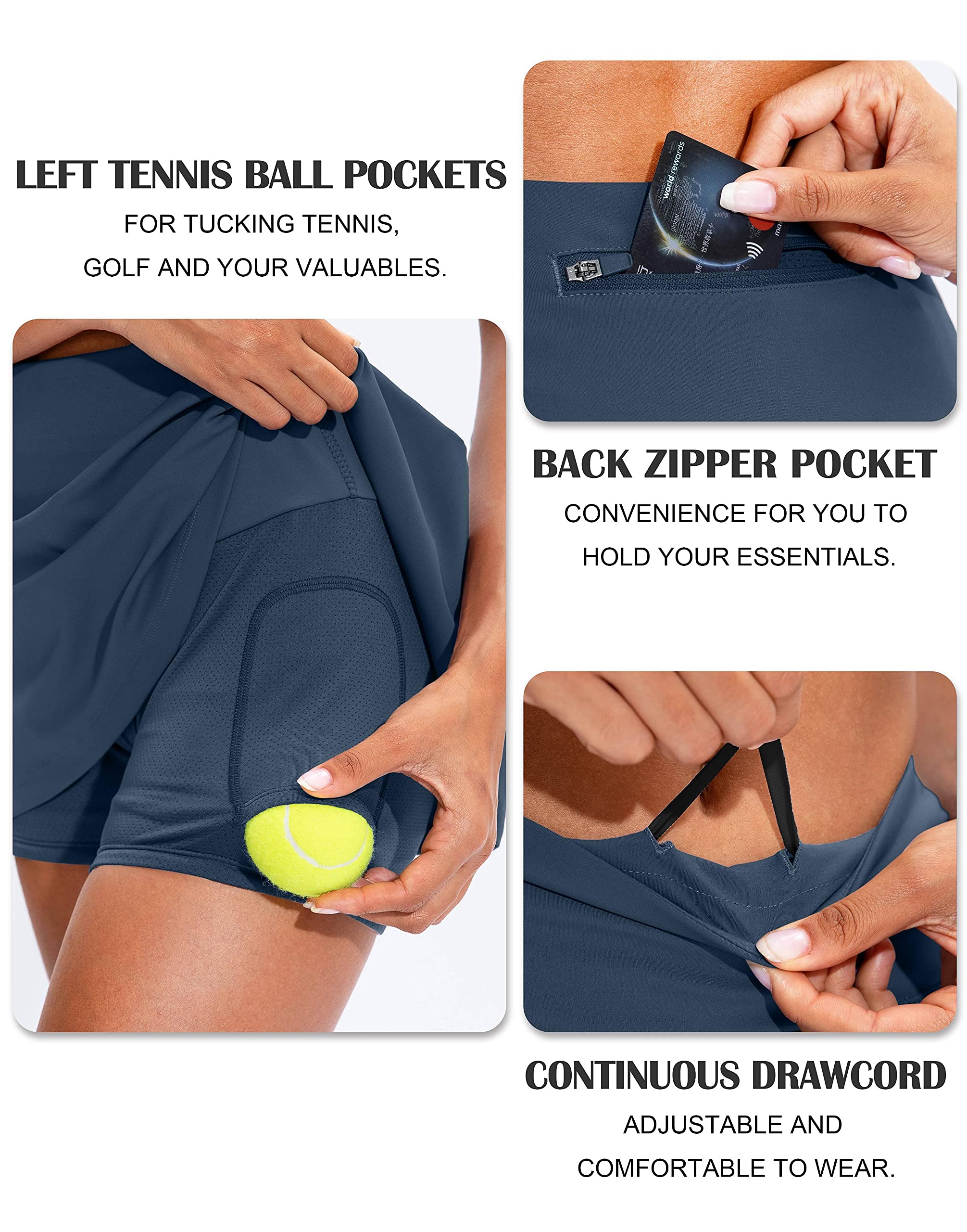 Soothfeel Women's Pleated Tennis Skirt with Pockets - High Waisted Athletic Skort for Golf, Running & Workouts | Perfect for Gym, Tennis & Casual Wear
