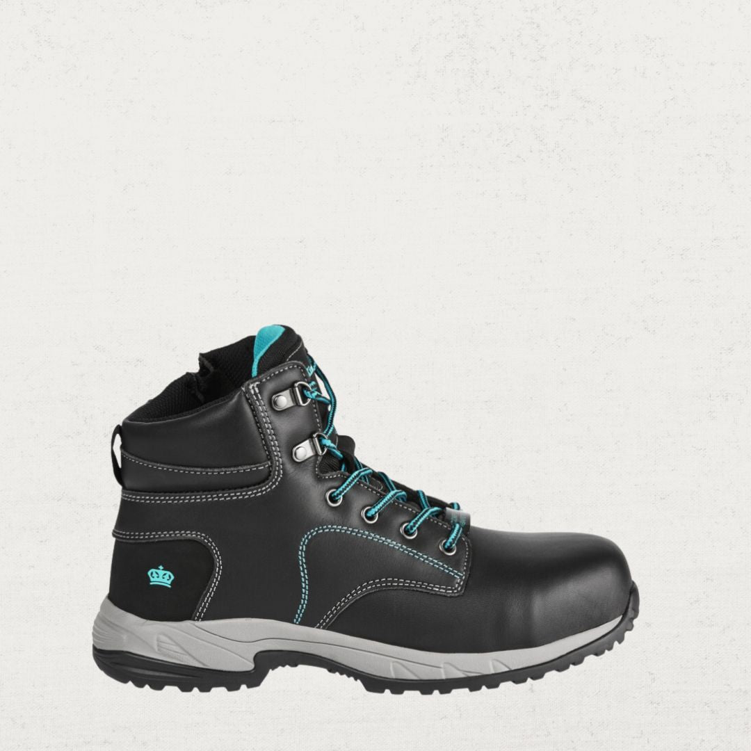 Tradie Composite Toe Side Zip Safety Work Boots for Men - Black Steel Toe Shoes for Construction, Warehouse & Outdoor Work