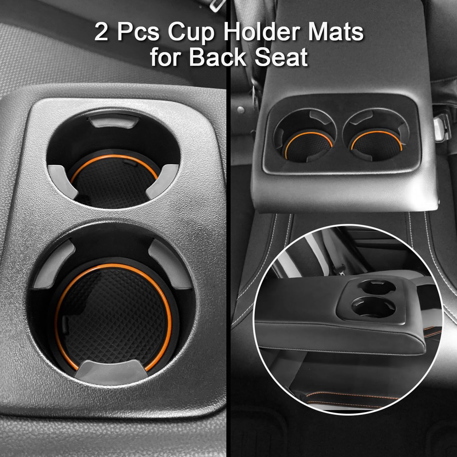 Non-Slip Cup Holder Inserts & Center Console Mats for Subaru Crosstrek 2018-2023 & Impreza 2017-2023 - 15pc Orange Car Accessories Set - Perfect for Road Trips, Daily Commute & Organized Storage