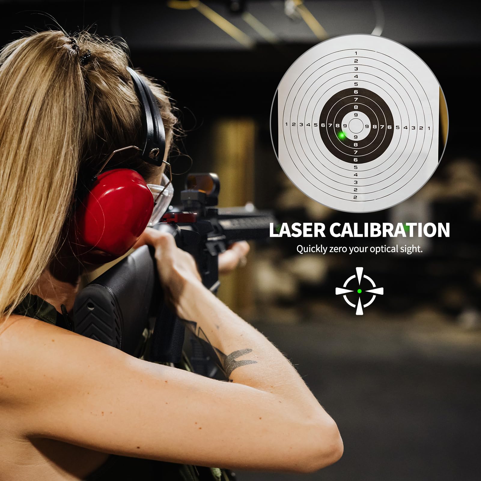 Feyachi Green/Red Laser Bore Sight for .223 & 5.56mm Rifles - Precision Boresighter Tool with 3 Battery Sets - Perfect for Hunting, Target Practice & Firearm Zeroing