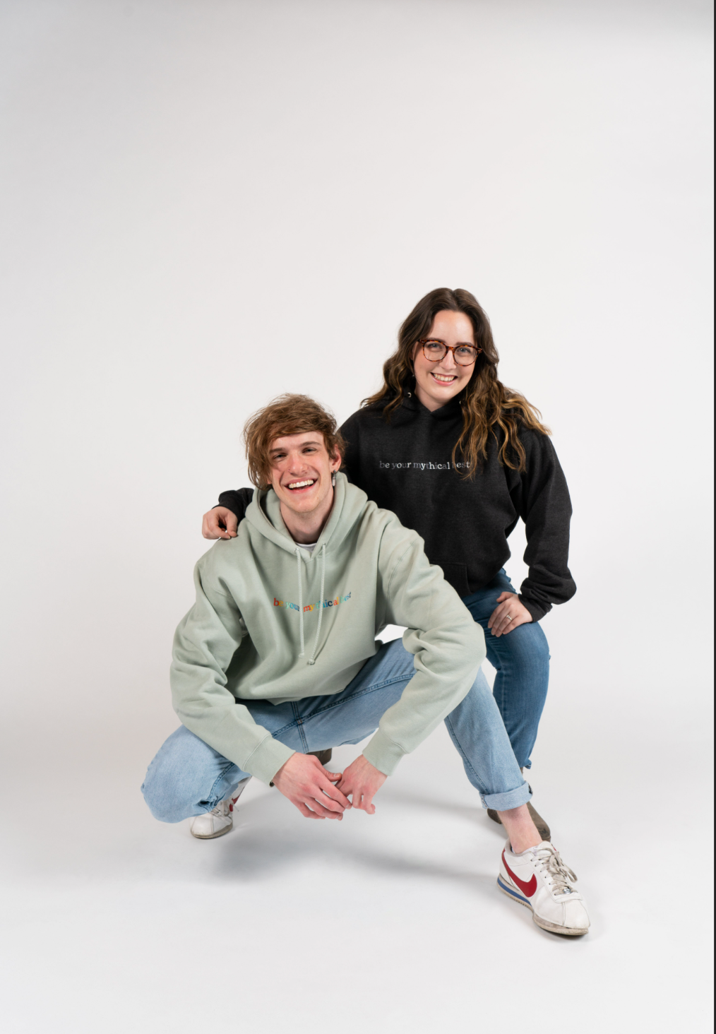 Be Your Mythical Best Embroidered Hoodie - Charcoal Heather Pullover Sweatshirt for Men & Women | Perfect for Casual Wear, Outdoor Activities & Fantasy Lovers