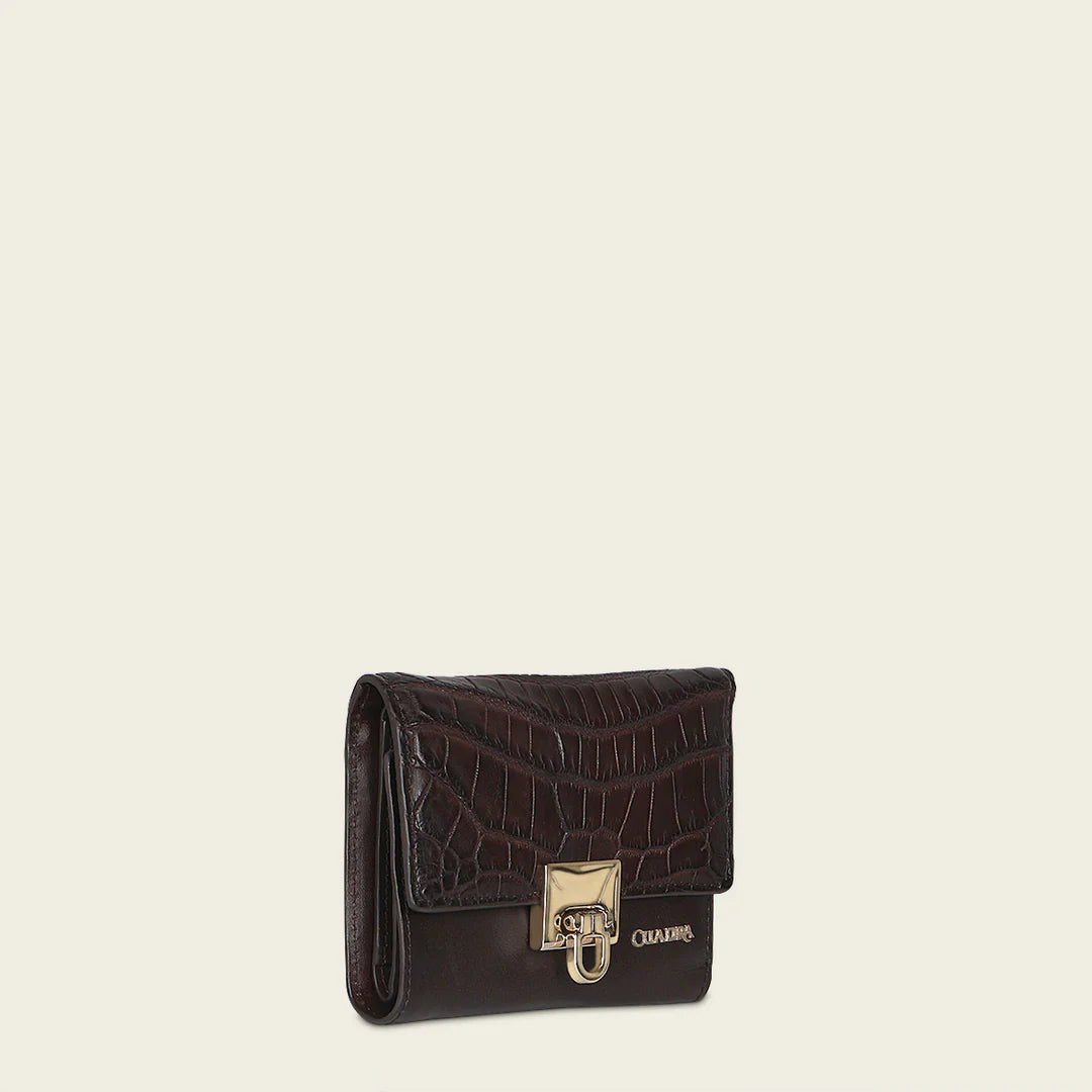 BD197MO Cuadra Black Fashion Tri-Fold Leather Wallet for Women - Stylish & Durable Moreletti Leather - Perfect for Everyday Use, Travel & Gifts