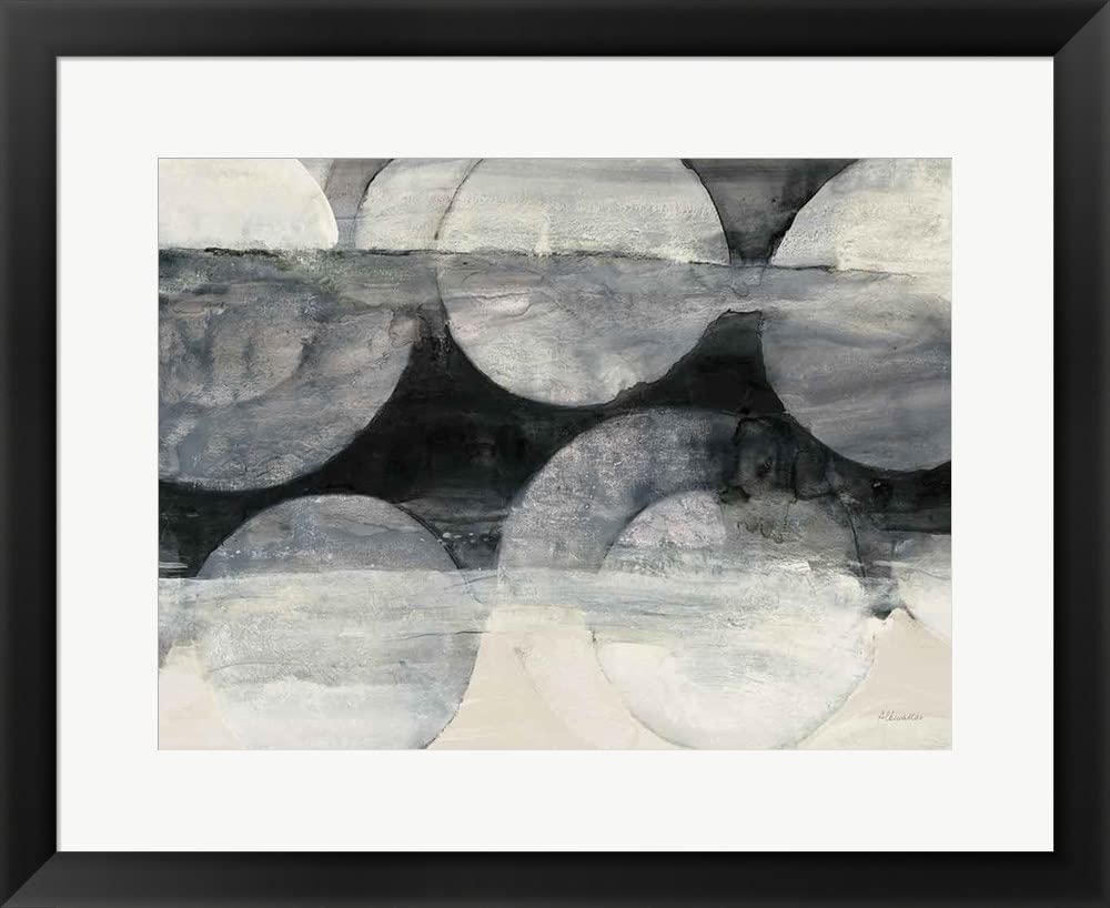 Albena Hristova Framed Art Print - Eclipse Neutral Horizontal Crop Wall Decor, 25x20 Inches Black Frame - Perfect for Living Room, Bedroom & Office Decor