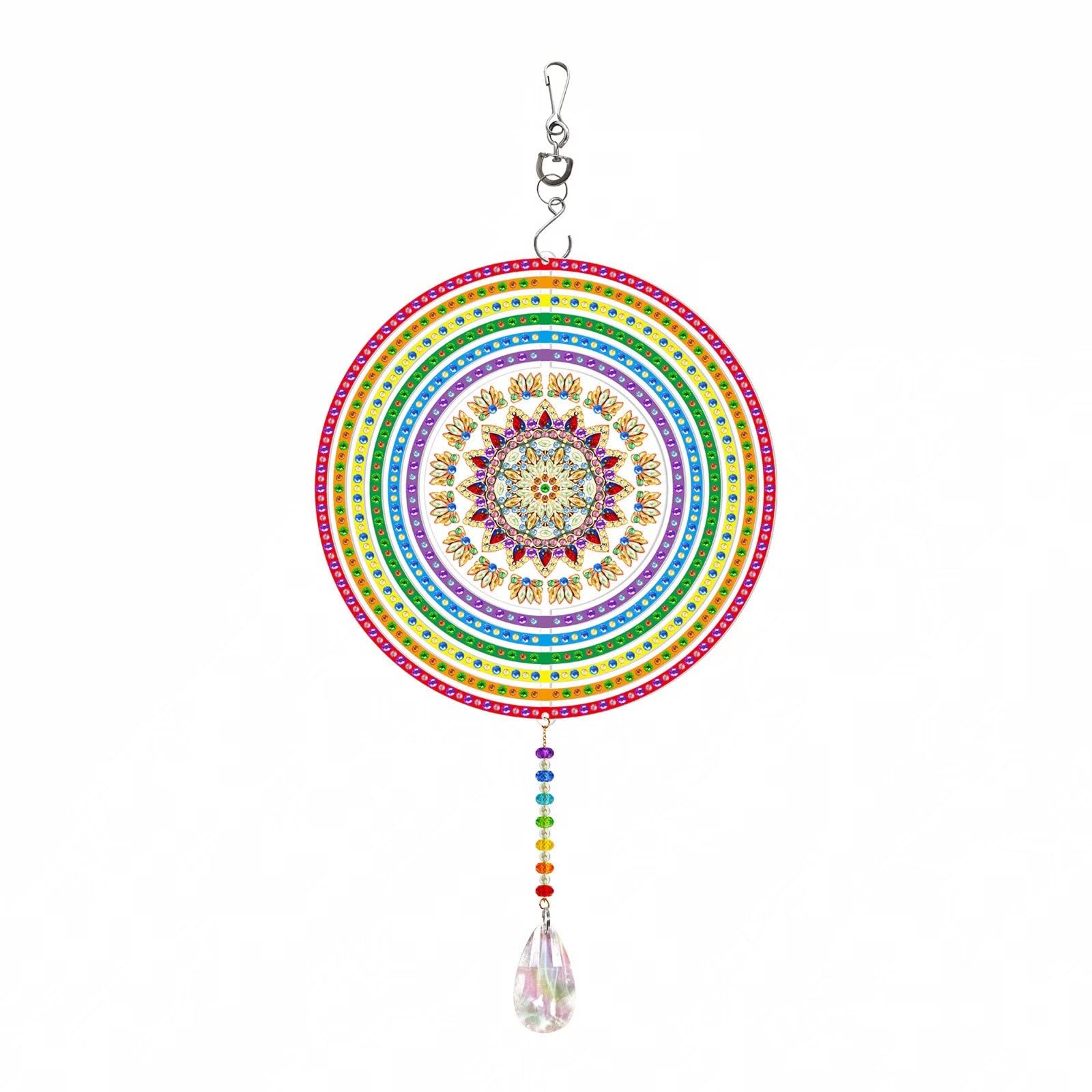 5D DIY Mandala Diamond Painting Kit - 3D Wind Chimes & Suncatcher for Adults & Kids - Beginner-Friendly Rhinestone Art Craft for Home, Garden, Wall, Window Decor - Relaxing Creative Activity & Unique Gift Idea