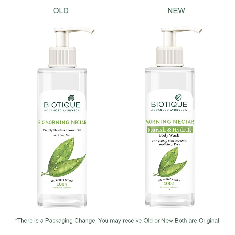 Biotique Morning Nectar Nourishing & Hydrating Body Wash for Flawless Skin - 200ml | Gentle Daily Cleanser for Soft, Radiant Skin | Perfect for Morning Showers & Spa Days