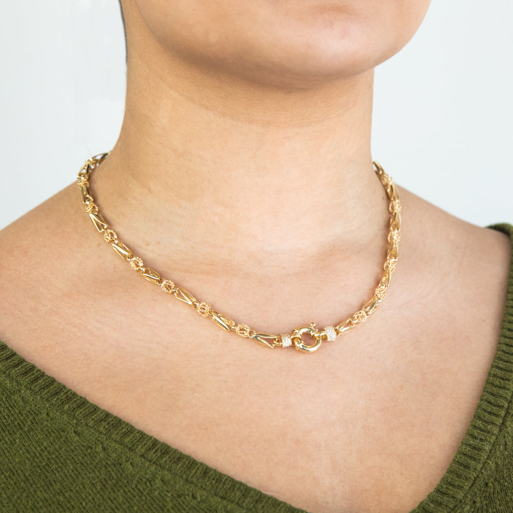 9ct Yellow Gold Alluring Fancy Chain Necklace for Women - Elegant Layering Jewelry for Everyday Wear & Special Occasions
