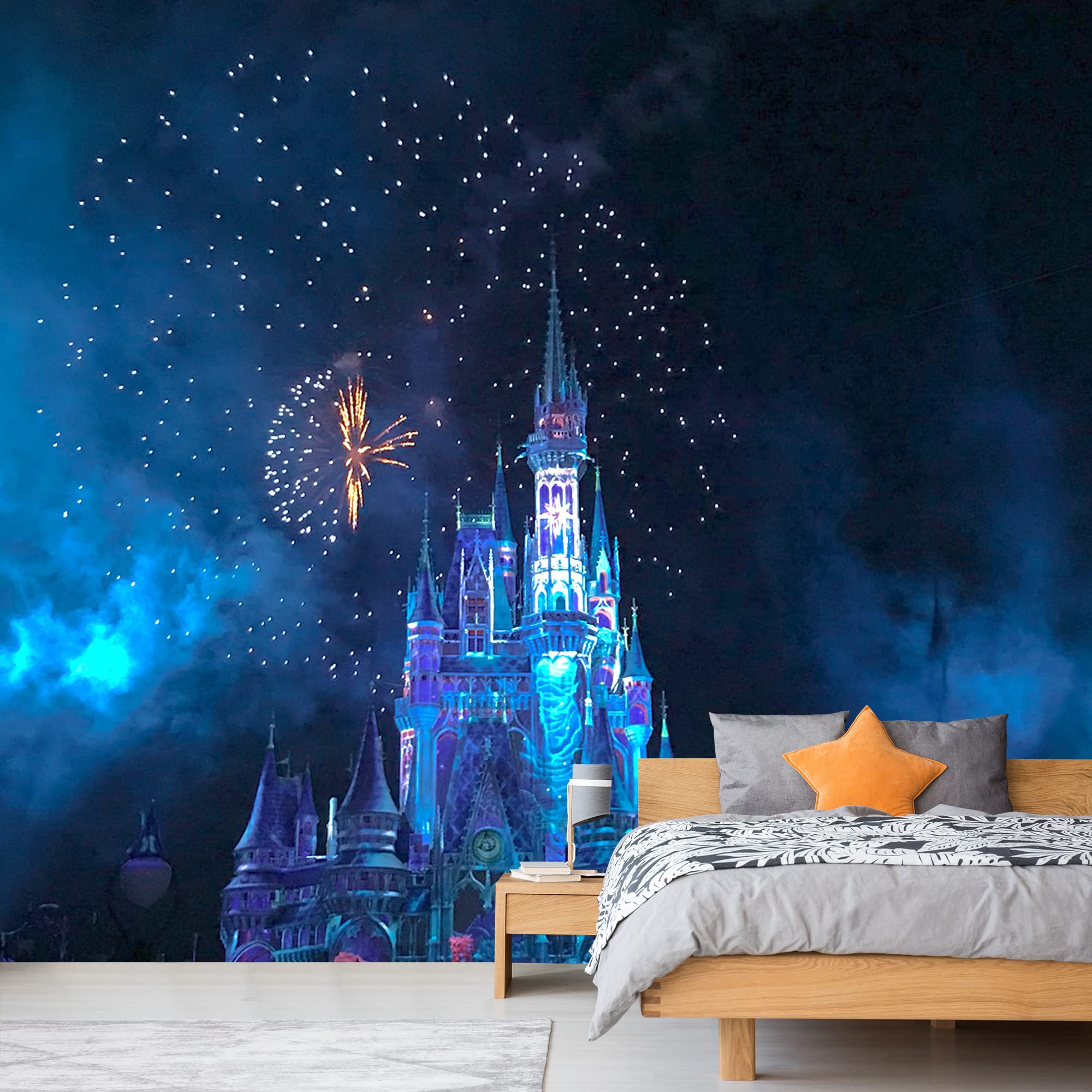 IDEA4WALL Dream Castle Large Removable Peel and Stick Wallpaper - 100x144 Inches Wall Mural for Bedroom, Living Room, Nursery | Easy DIY Home Decor