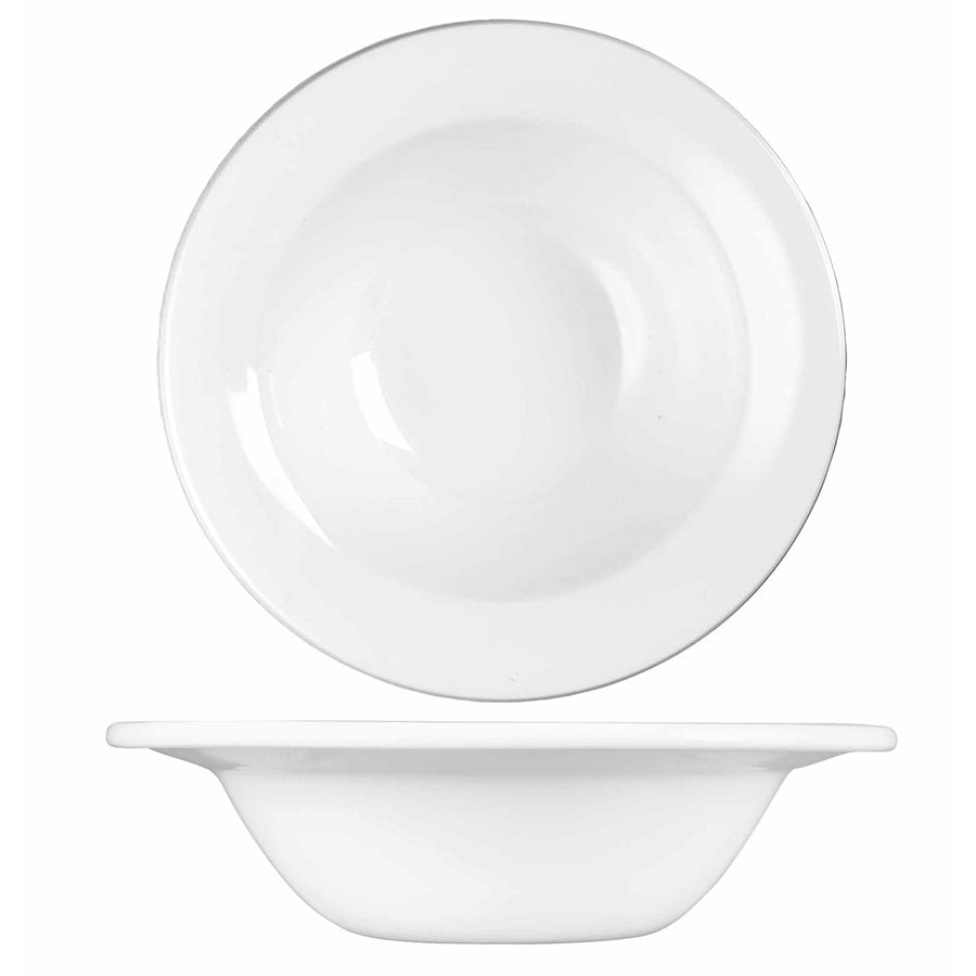 Churchill Profile 9 Oz Oatmeal Bowl - White (Set of 12) | Durable Porcelain Cereal Bowls for Breakfast, Soup & Dessert | Perfect for Restaurants, Cafes & Home Dining