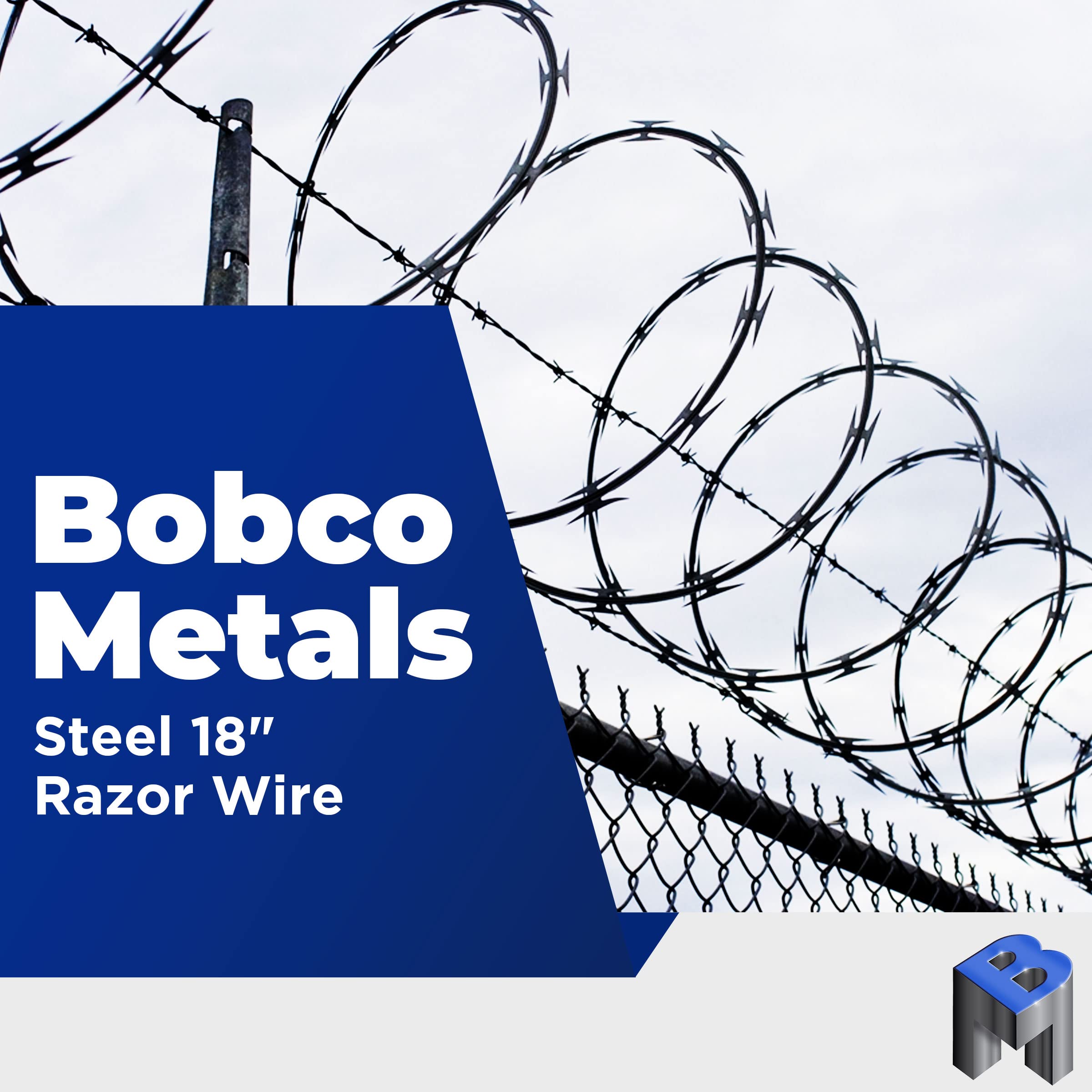 Galvanized Steel CBT-65 Razor Wire - Heavy Duty Security Fencing (5 Pack, 50 Feet per Roll) - Ideal for Perimeter Protection, Military Bases, and High-Security Areas