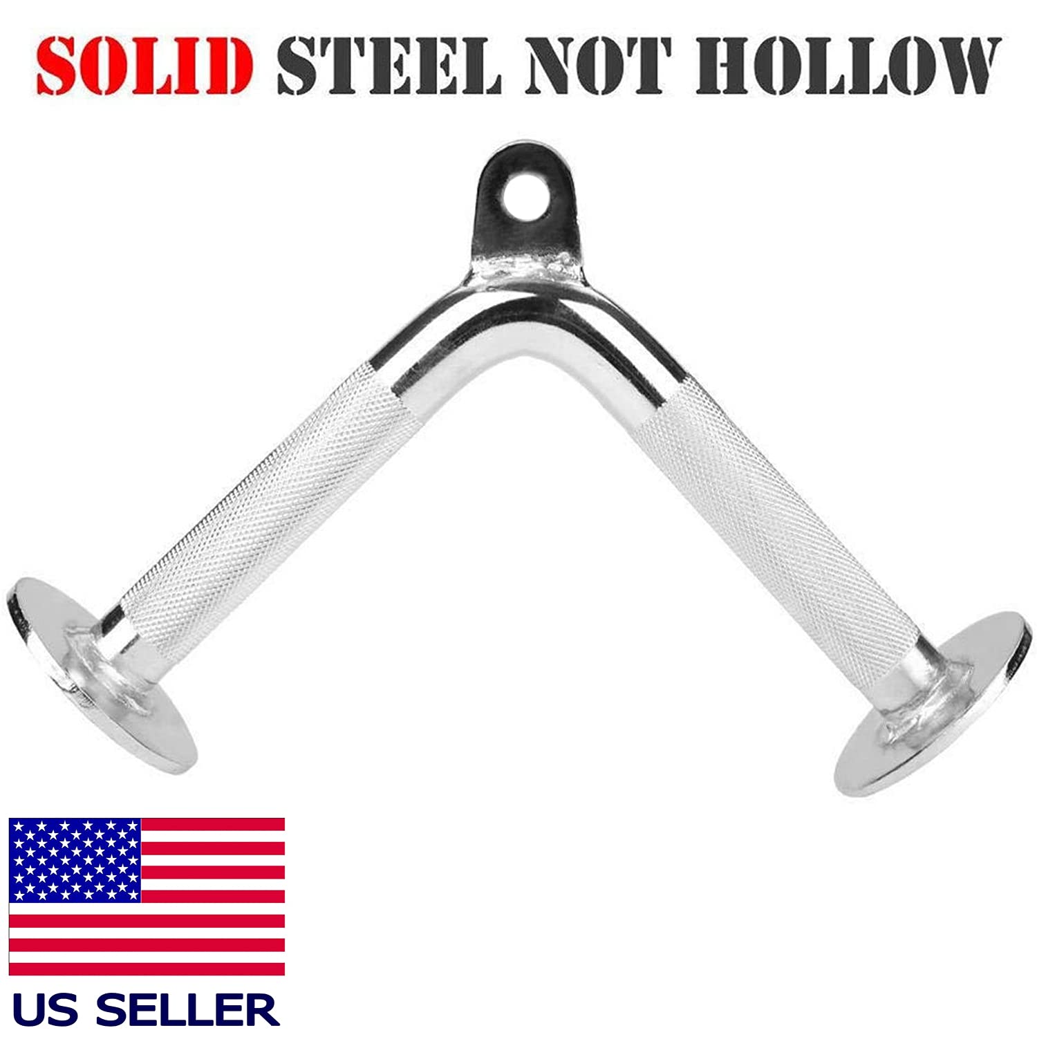 7-Piece Home Gym Cable Attachment Set - Chrome Press Down Handles for Strength Training & Exercise - Perfect for Home Gym Workouts & Cable Machine Accessories