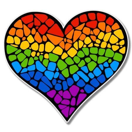 Rainbow Heart Pride Sticker - Waterproof Vinyl Decal for Car, Phone, Helmet, Bumper - LGBTQ+ Art for Windows, Laptops, Skateboards & More