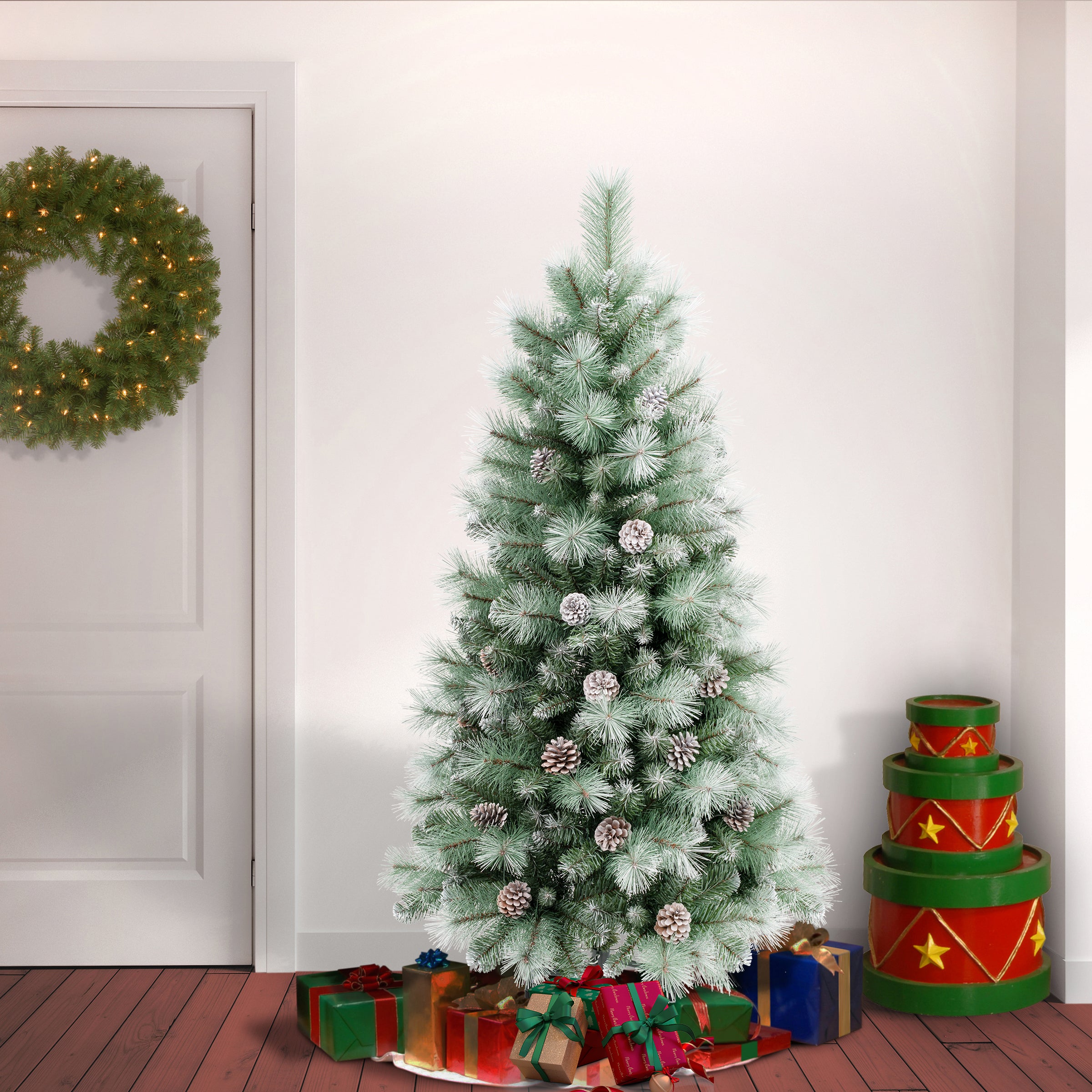 6 ft. Perry Mixed Pine Artificial Christmas Tree - Premium Realistic Holiday Decor for Home, Office, and Party Decorations