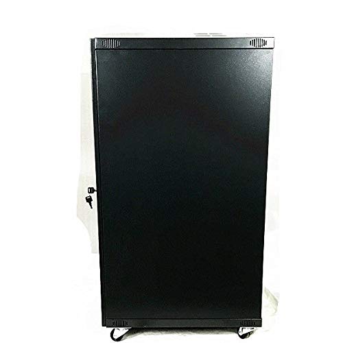 18U Wall Mount Server Rack Cabinet with Lockable Glass Door - Network Equipment Enclosure for Data Centers, Offices & Home Use