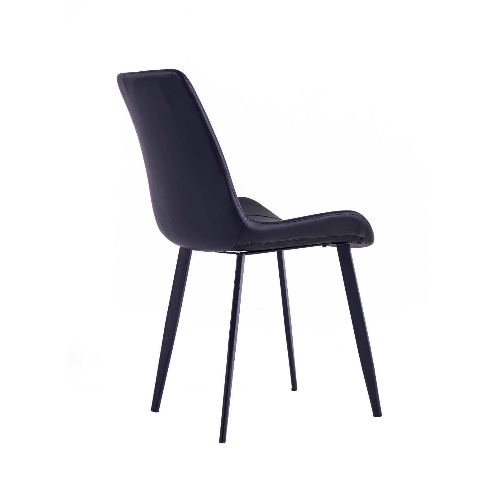 Premium Black PU Dining Chairs Set of 4 - Modern Carbon Steel Frame Kitchen Chairs for Dining Room, Restaurant & Home Decor - Criterion Brand