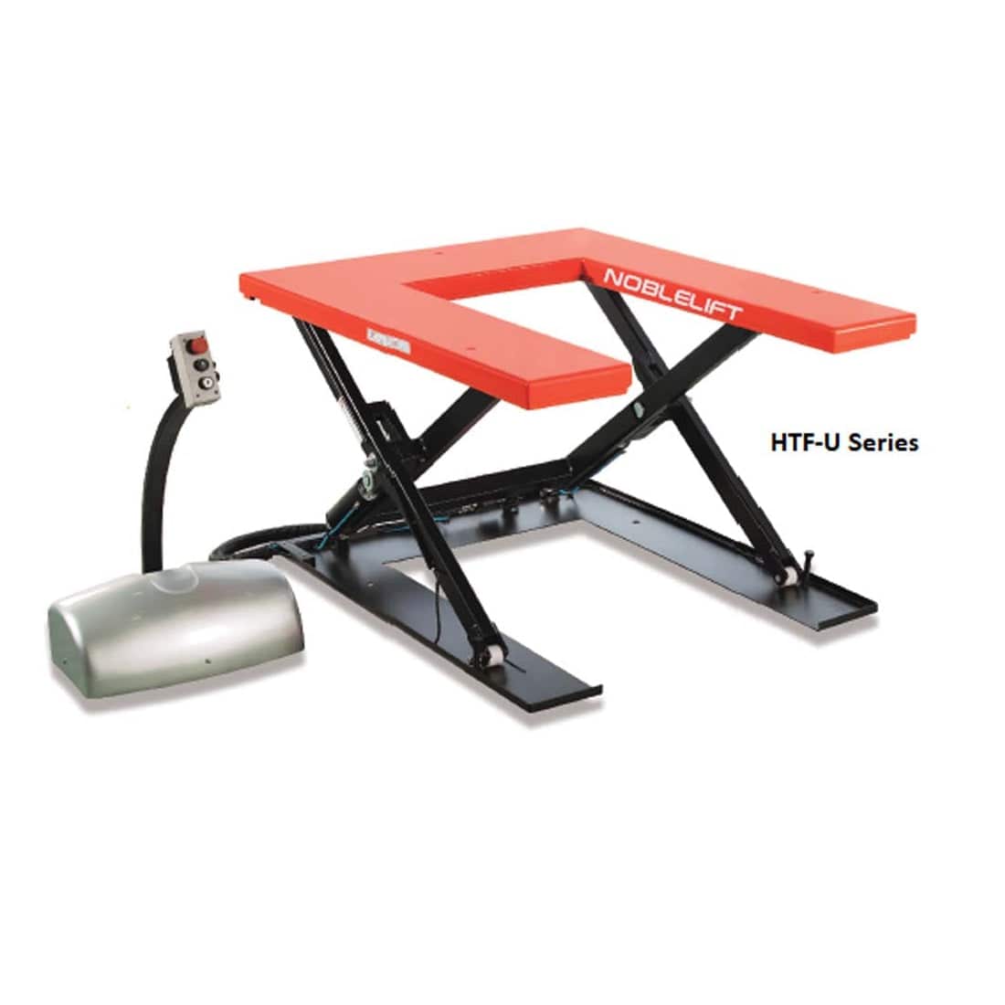 HTF U Stationary Electric Scissor Lift Table - 2200lb Capacity Heavy Duty Work Platform for Warehouse, Loading Dock & Industrial Material Handling