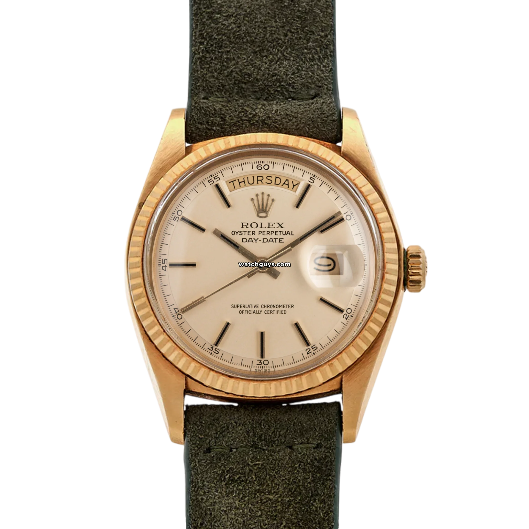 Authentic Rolex Day Date 1803 Men's Watch - 18K Gold Champagne Dial - Luxury Dress Watch for Business & Formal Occasions
