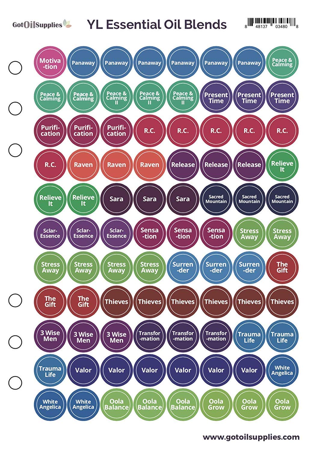 Young Living Essential Oil Labels - Hand Drawn Stickers for Roller Bottles | 616 Premium Stickers in 7 Sheets | Perfect for Organizing YL Singles & Blends | Ideal for Aromatherapy, DIY Blends & Home Organization