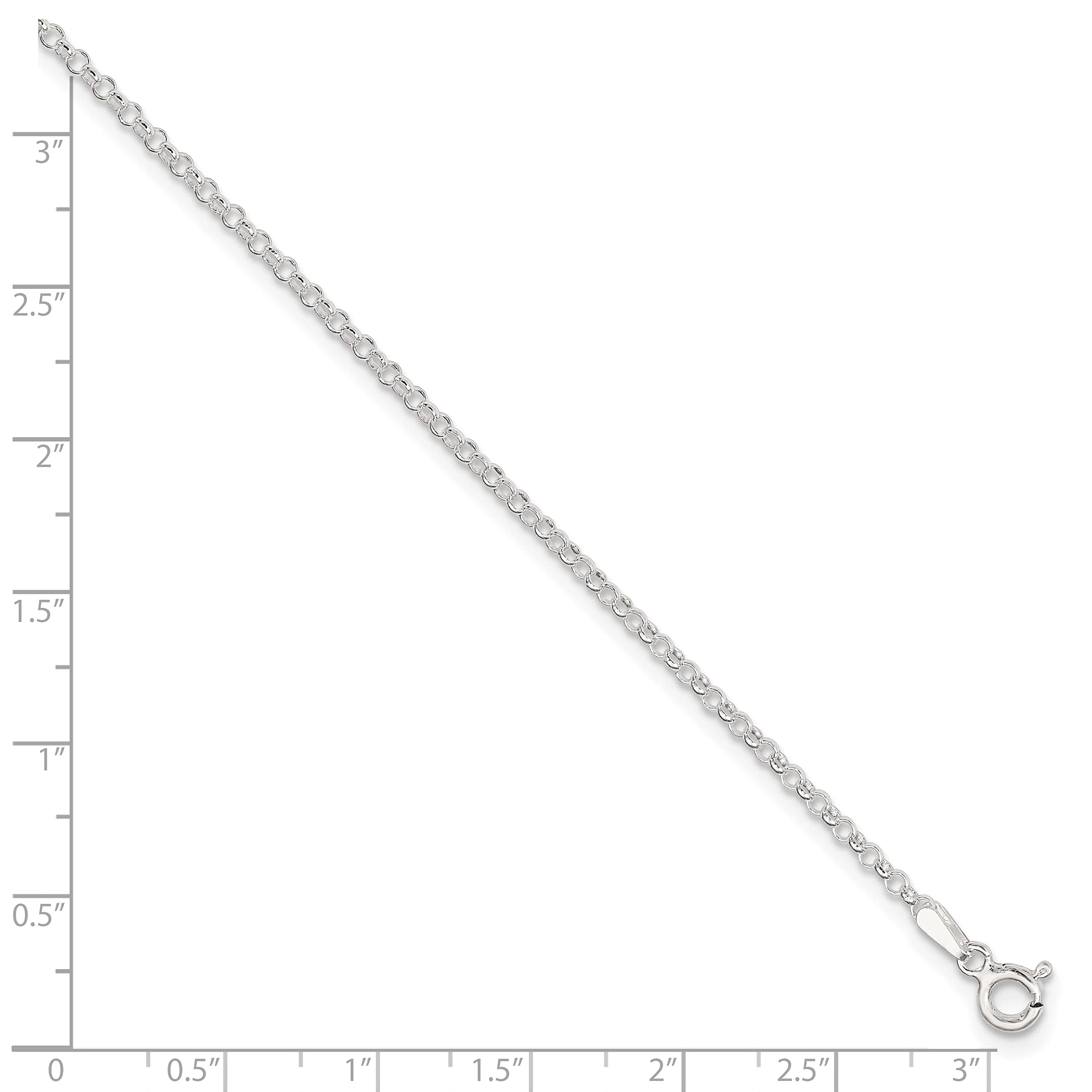 14K Sterling Silver Rolo Chain Anklet for Women - Dainty & Adjustable Ankle Bracelet for Everyday Wear, Beach, Party & Wedding Jewelry Gift