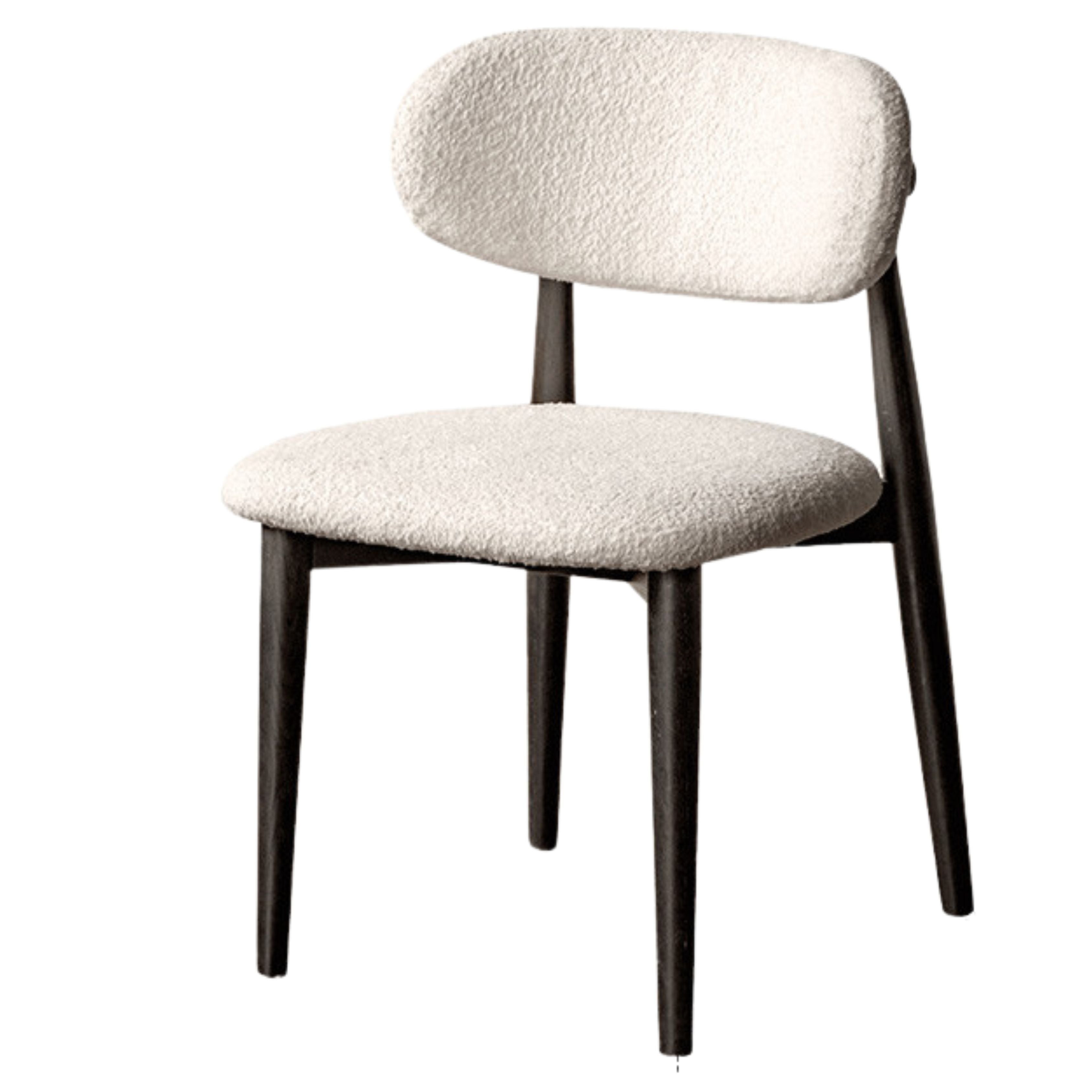 20.4х20.9х29.9 inch / 52х53.5х76.5 cm/ Smoked color / 4 pcs oak  dining chair lambswool cloud cotton white