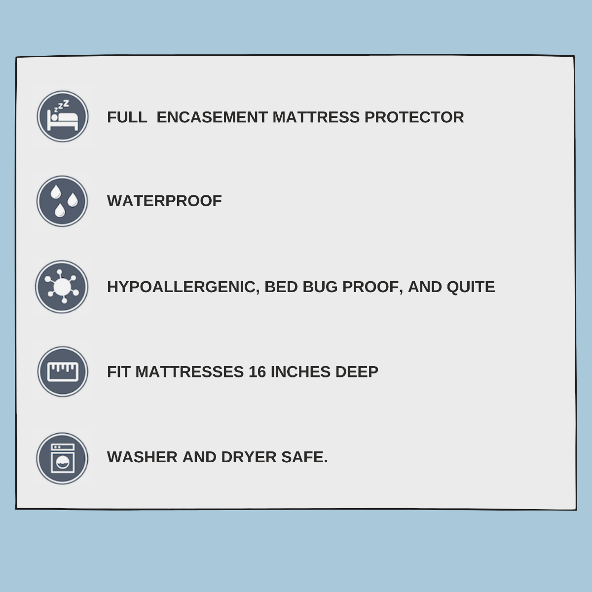 Pillowtex Deluxe Waterproof Mattress Protector - Queen Size, Hypoallergenic Bed Cover for Allergy Relief & Dust Mite Protection - Perfect for Bedrooms, Guest Rooms & Dorm Use