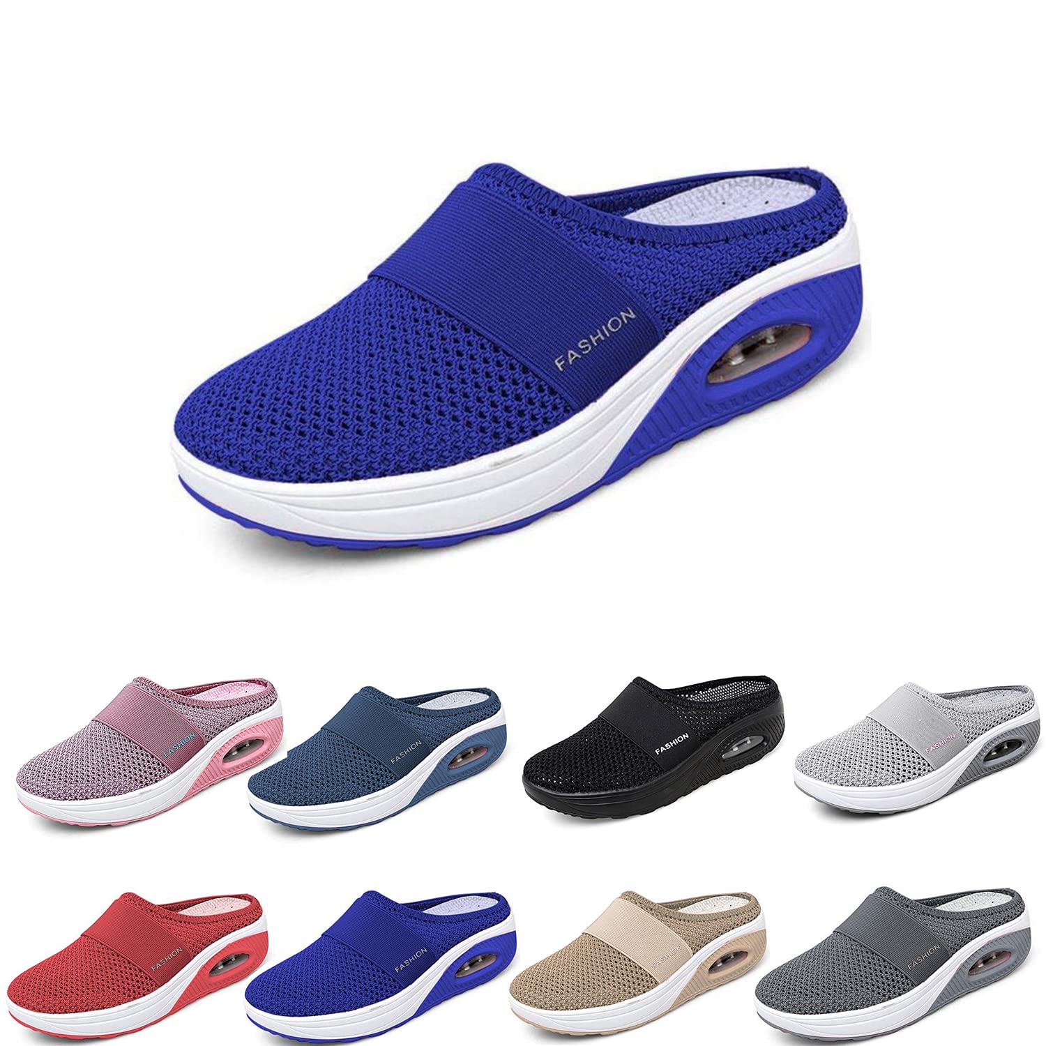 Dosurgorn Women's Air Cushion Slip-On Walking Shoes - Breathable Mesh Orthopedic Diabetic Loafers for Comfort & Support - Perfect for Walking, Travel & Everyday Wear