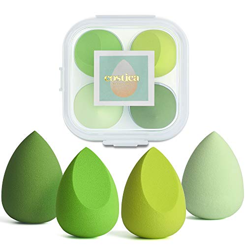 **COSTICA Makeup Sponge Set - 4 Pack Beauty Blender for Flawless Liquid Foundation & Concealer Application (Avocado Series, Multi-Colored) - Perfect for Everyday Makeup, Travel & Professional Use**