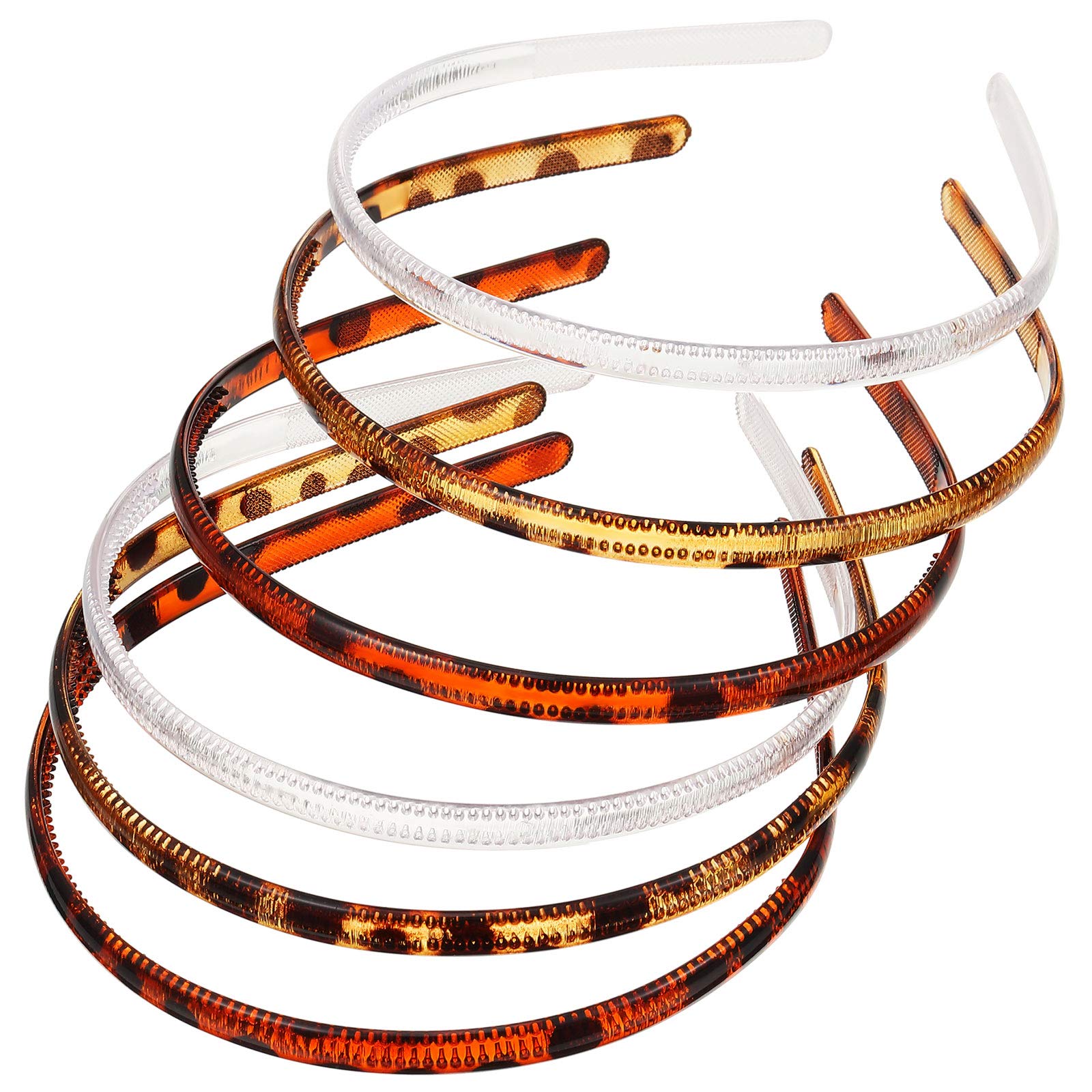 WILLBOND 6 Pack Plastic Plain Headbands with Teeth Comb - Skinny Hair Bands for Women, DIY Hair Accessories - Perfect for Styling, Salon Use, and Everyday Wear
