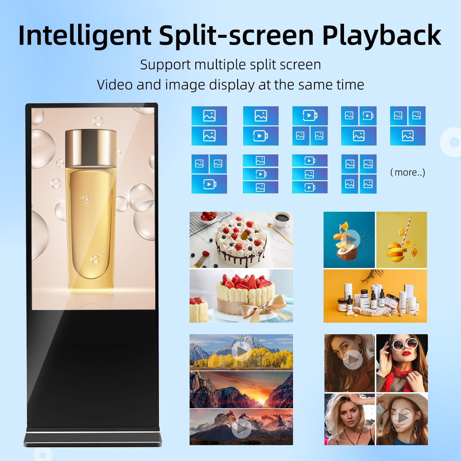 43 Inch Interactive Digital Signage Display with Android System - Touchscreen Monitor for Advertising, USB, HDMI, WiFi, Built-in Speakers (Black) - Perfect for Retail Stores, Restaurants, and Business Presentations